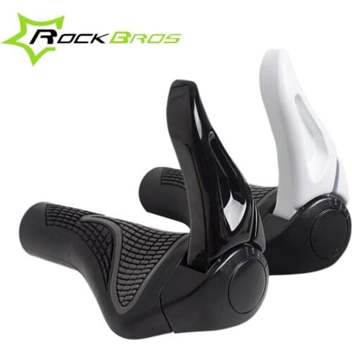 RockBros Bicycle Handlebar Grips Bar Ends Caps BMX MTB Road Bike Grips Cycling Handle Aluminum Rubber Bicycle Soft Grips