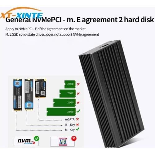 XT-XINTE USB 3.2 Gen2x2 20Gbps to M.2 M-Key for NVMe PCIe SSD External Enclosure 22 x80mm Metal Shell w Type-C to C Cable