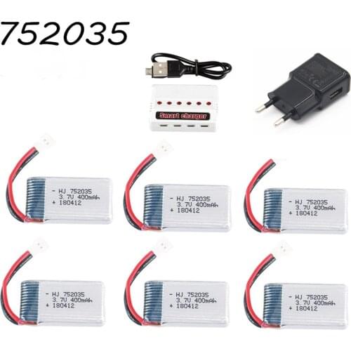 3.7V 400mAh Lipo Battery Charger Set For SYMA X4 X15 X5A-1 X15C X15W H31 H107 H6C KY101 E33C E33 U816A V252 RC Drone Spare Parts