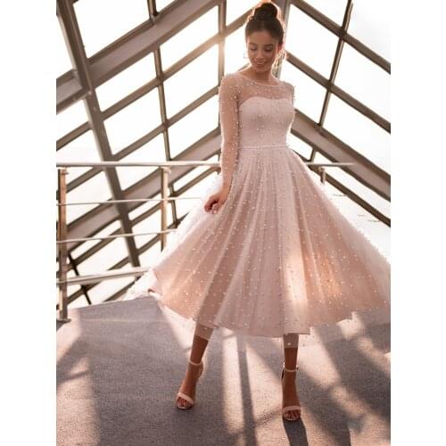 Wedding Dress Princess Bridal Gowns Long Sleeves V Neck See-through A Line Sweep Train Wedding Dresses