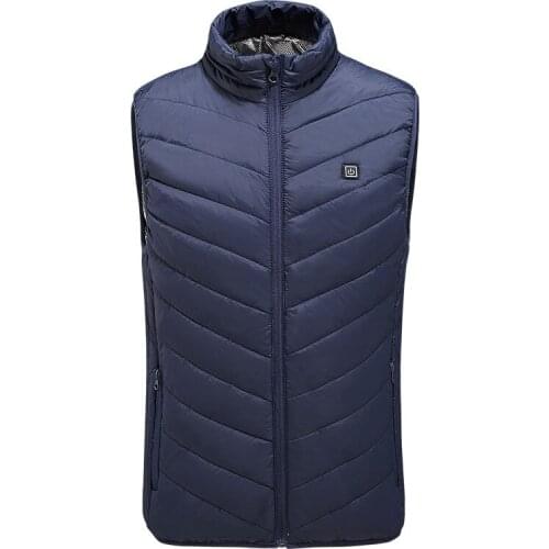 Heating vest men Down vest sleeveless Heated cotton Jacket USB electric thermal heating Waistcoat Winter Outdoor hiking Jacket