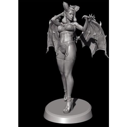 1/18 100mm 1/24 75mm Resin Model Kits Devil Beauty Girl Figure Unpainted No Color RW-023