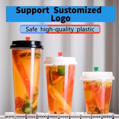 10pcs BubbLe Tea CUP High temperature resistant PP material safe for food disposable plastic milk tea cup juice cup transparent
