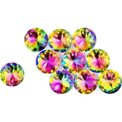10PCS 30MM Colorful Crystal Knobs Glass Cabinet Knobs Desk Drawer Pulls Handle for Home Cabinet Drawer and Dresser