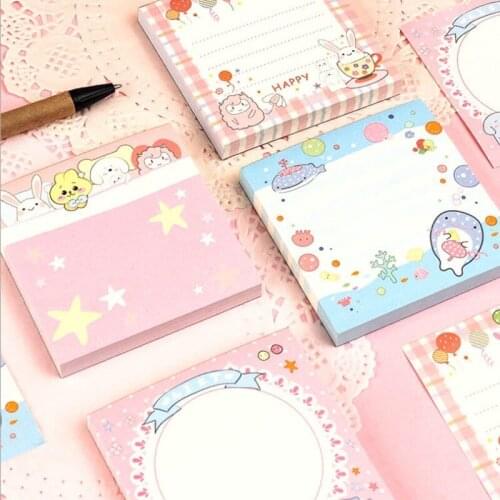 12packs Cartoon Mini Stickers Cute Cartoon Student Stationery Office School Supplies Animals Notepad Project Diary Label Memo
