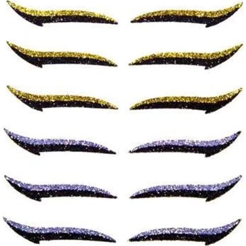 36pairs Fashion Eyes Sticker Eyeliner Eyes Makeup BlingBling Eyes Sticker Self-adhesive Cat Eye Makeup Double Eyelid Sticker