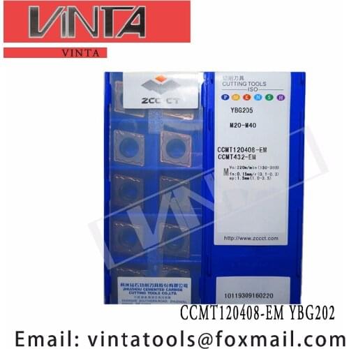 Free shipping high quality 10pcs/lots YBG202 YBG205 YBM253 CCMT120408-EM cnc carbide turning inserts