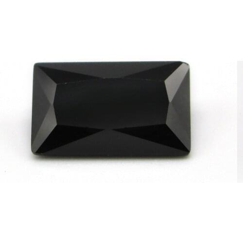 50pcs/Lot Black Glass Stone 3x5~10x12mm Rectangle Cut 5A Quality Gemstone Synthetic Beads For DIY Jewelry