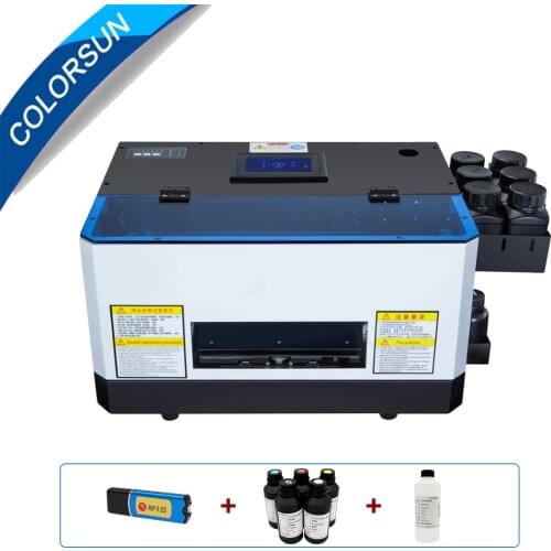 Colorsun New Automatic Mini A5 UV printer for phone case TPU plastic leather wood glass PVC card acrylic UV flatbed printer