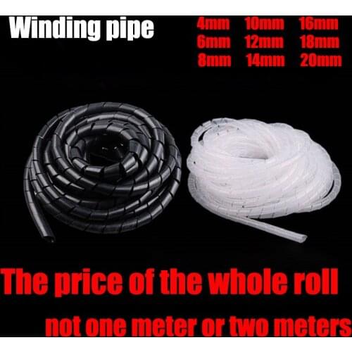 4-20mm black plastic/clear line organizer, piping protection, spiral winding, winding protection cable, protection tube