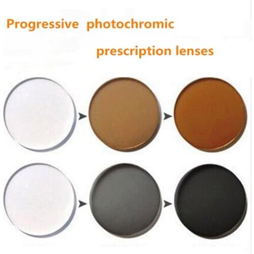 1.56/1.61/1.67 index grey/brown High quality progressive photochromic prescription color Lenses eyes o opticos myopia