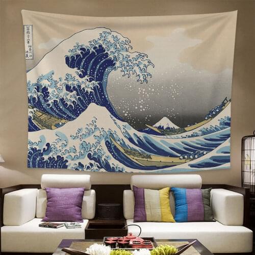 Japanese-style Background Cloth Ins Wind Hanging Cloth Ukiyo Dormitory Bedroom Layout Room Bedside Wall Cloth Wall Tapestry