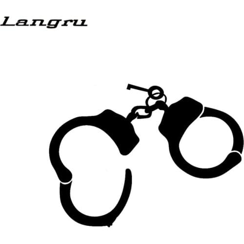 Langru 15cm*11.1cm Handcuffs Personality Vinyl Car Sticker Car Accessories Jdm