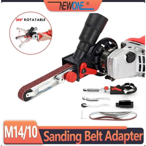 M10/M14 Sanding Belt Adapter Attachment Converting 100/115/125mm Electric Angle Grinder to Belt Sander Wood Metal Working