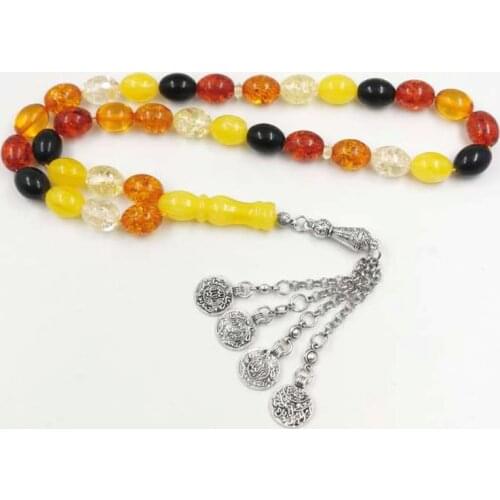 Muslim Rosary islam 33 prayer beads Mans Tasbih Men accessories on hand Metal tassel Fashion Arabic gifts bracelets