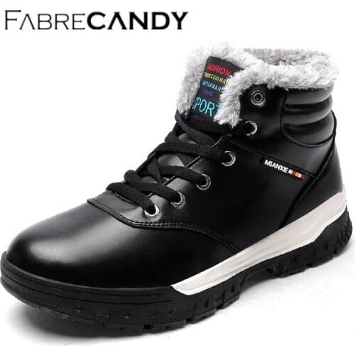FABRECANDY Winter Men Fashion Leather Boots Casual Men Leather Moccasin Brand Winter Men Shoes Men Ankle Boots Cowboy Boots001