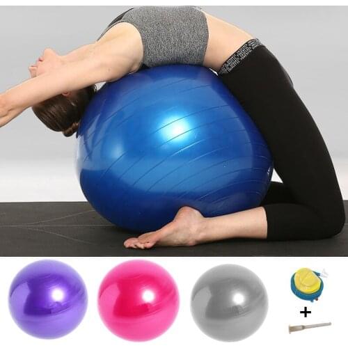 Fitness Balls Yoga Pilates Ball Gym Exercise Home Gymnastics Balance Ball Massage PVC Explosion-Proof 55Cm 65Cm 75Cm With Pump