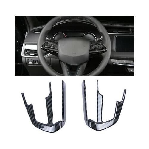 Carbon Fiber Look Steering Wheel Button Cover Trim 2pcs For Cadillac CT4 2020