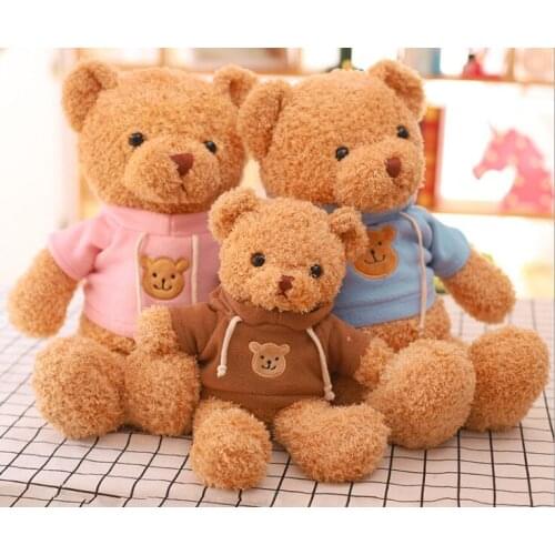Dressed coat light brown Teddy bear plush toy,bear soft doll birthday gift h2580