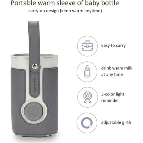Portable Home USB Insulation Baby Bottle Warmer 3 Speed Adjustment Infant Feeding Bottle Heated Cover Insulation Thermostat