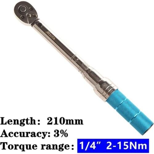 15Pcs/Set 1/4 inch 2-15Nm Torque Wrench Professional Bicycle Bike Part Repair Tools Kit Adjustable Manual Spanner