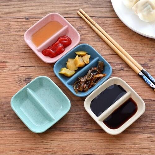 Wheat Straw Bowl Vinegar Seasoning Solid Soybean Dish Sauce Salt Snack Small Plate Kitchen Supplies Plates Trinket dish