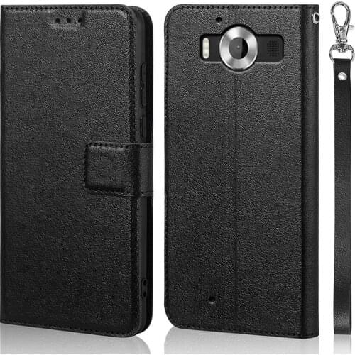 Luxury Flip Case for Microsoft Nokia Lumia 950 Cover Original Book Design Leather Phone Coque Wallet Capa Stand With Strap