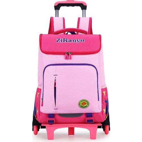 Detachable Kids boys girls Trolley Schoolbag Luggage Book Bag Backpack Latest Removable Children School Bags 2/6 Wheels Stairs