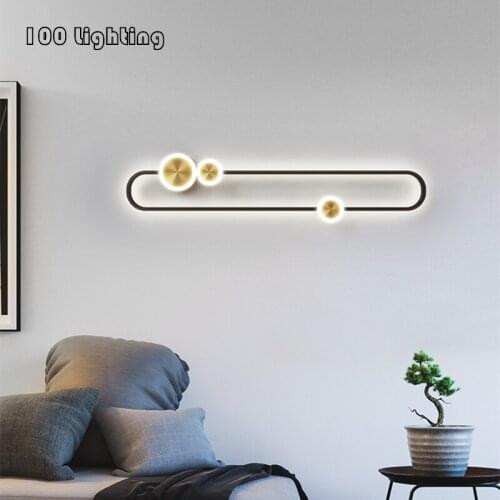 Modern Rectangle LED Wall Lamp Aluminum Black Gold Livingroom Bedroom Wall Sconces Wall Decoration Minimalist Dropshipping