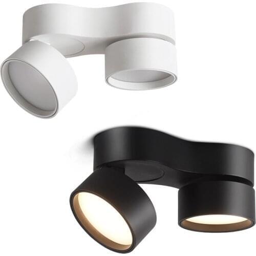 Dimmable Super Bright Rotating LED Downlights 20W 24W 30W COB LED Ceiling Spot Lights AC110-220V LED Wall Lamp Indoor Lighting