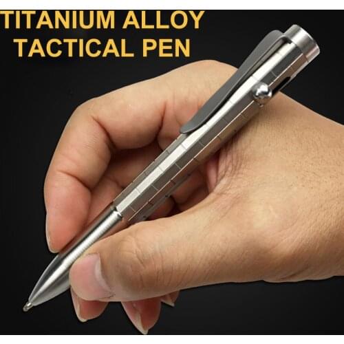 TC4 Titanium Alloy Tactical Pen Bolt Type Self Defense Pen EDC Equipment High-end Business Supplies Ballpoint Pen