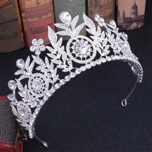 FORSEVEN Water-Drop Crystal Rhinestone Bridal Tiaras Crowns Headpiece Pageant Hair Jewelry Weddibg Hair Piece Accessories JL