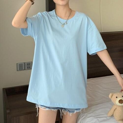 Женские однотонные футболки VNFDWJ China At AliExpress