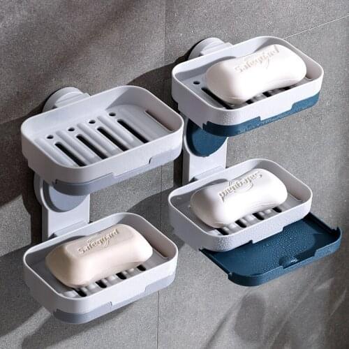 Bathroom Rotarable Drainge Soap Box Soap Dish For A Travel Soap Dish Bath Gadgets Storage Rack Bathroom Accessories Sets WJ814