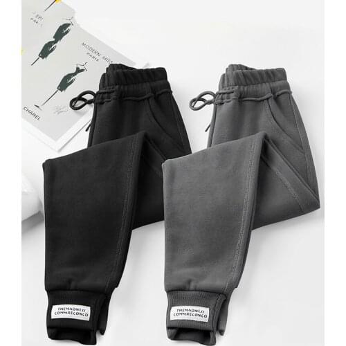 Fashion Gothic Joggers Women Twotwinstyle Streetwear Punk Trousers Women Velvet Winter Pants Women