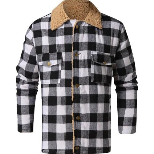 Winter Mens jacket windbreakers Shearling Warm Plush Lattice Lapel Buttons Outwear Top Coat куртка мужская chaqueta hombre