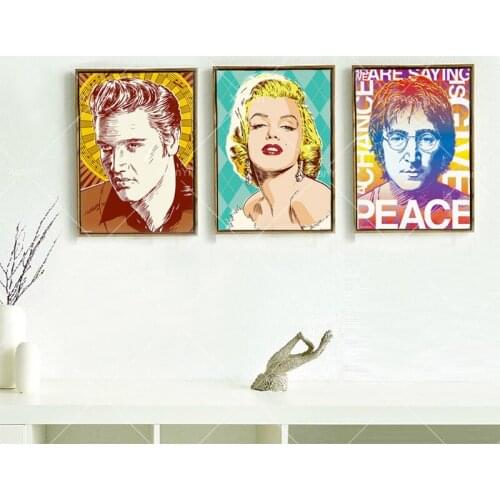 3 Panel Abstract Printed Marilyn Monroe Pop Art Painting Poster Cuadros Canvas Wall Picture For Living Room Unframed PR1059
