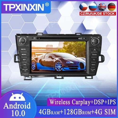 4+128G PX6 Android 10.0 For Toyota Prius 2009-2015 Car Multimedia Player GPS Navi Head Unit Radio Audio Stereo Tape Recorder DSP