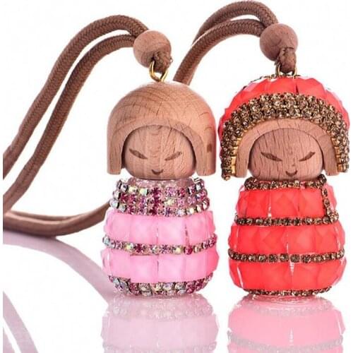 8ml cute doll car ornaments glass perfume bottles empty Glass Bottles 50pcs