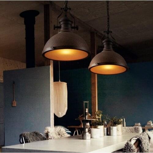American Loft Style Iron Art Droplight LED Pendant Light Fixtures For Dining Room Bar Hanging Lamp Vintage Industrial Lighting