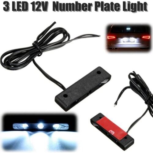 Car Motorcycle Led Tiny Rear Number Plate Light Lamp 12V 3Led Number Plate Tail Light Car License Plate Decoration Light Parts