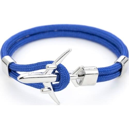 Anchor Bracelets Men Women Charm Survival Rope Chain Paracord Bracelet Metal Airplane Hooks Summer Style Homme Jewelry