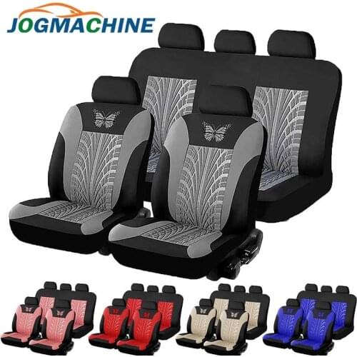 JOGMACHINE Brand Embroidery Car Seat Covers Set Universal Fit Most Car Covers with Butterfly Pattern Detail Styling Seat Protect