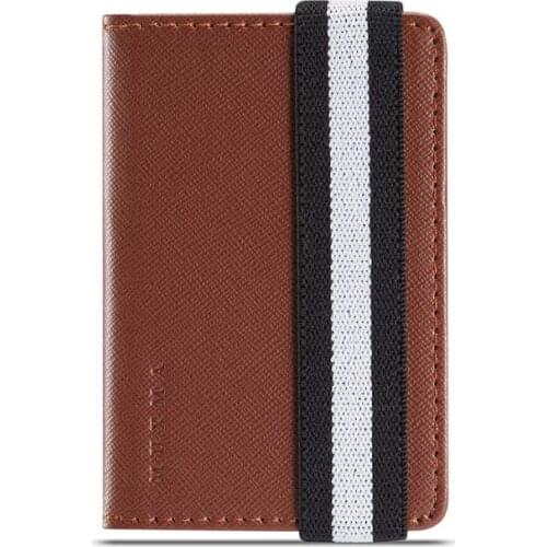 RFID Blocking Adhesive Genuine Leather Credit Card Pocket Sticker Pouch Holder Case for Cell Phone