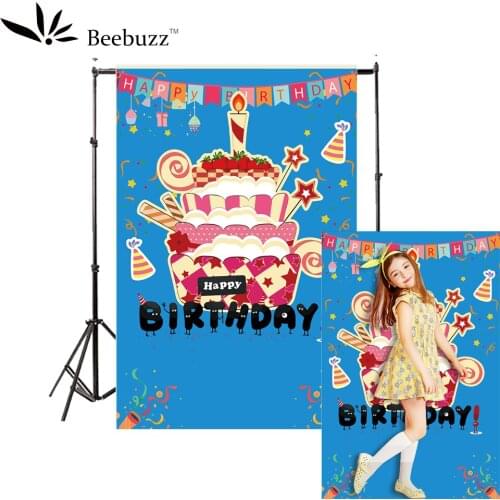 Children birthday cartoon blue background photography studio photophone Cake, birthday party celebration photo