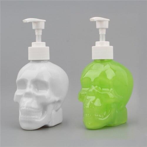 350ml Creatived Skull Hand Soap Bottle Liquid Soap Dispenser Shower Gel Shampoo Fillable Bottle Bathroom Supplies