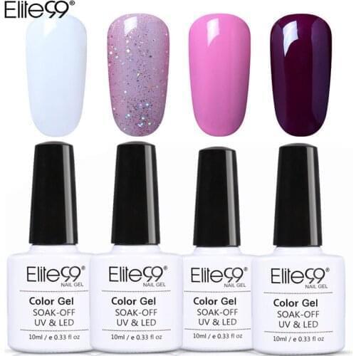 Elite99 10ML Pure Color Any1 Pick Red Black Soak Off LED UV Gel Nail PolishNail Art Design Enamel Lacquer