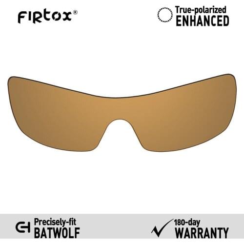 Firtox True UV400 Polarized Lenses Replacement for-Oakley Batwolf OO9101 Sunglasses (Lens Only) - Bronze Golden Mirror