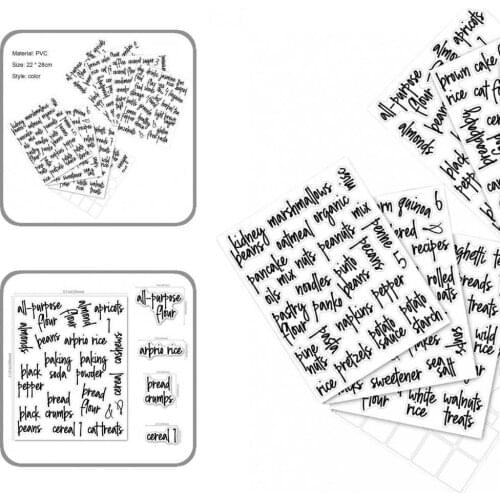 Wear-resistant Easy to Stick Minimalist Pantry Labels Set for Spice Jars