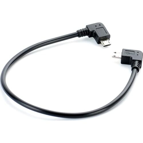 1Pcs Left Angle 90 Degree Micro USB Male To Male Cable Converter OTG Adapter Cord 25cm Cable